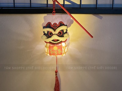 Lồng đèn mây tre con thỏ - đầu lân có đèn Led [Đủ màu - đủ kiểu] LDEN-TRE-02